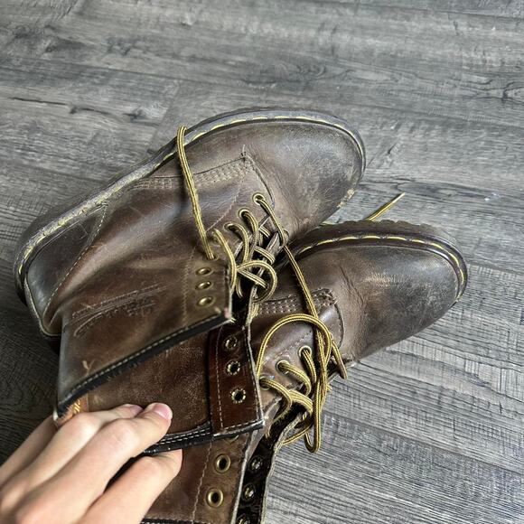 Vintage Dr Doc Martens Made In England Brown Leather Boots - Picture 2 of 8